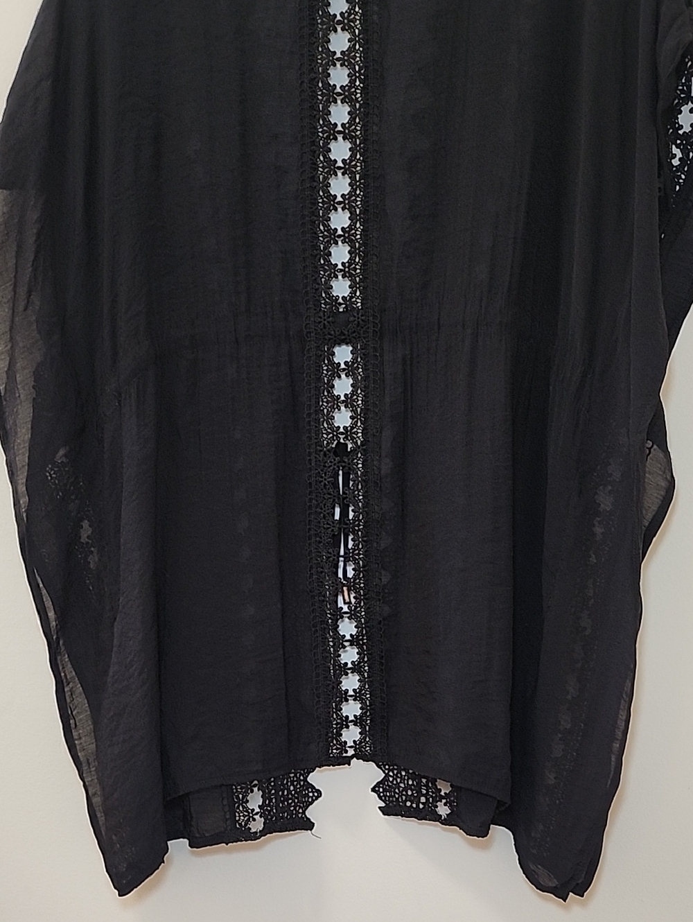 ELAN Vivi crochet Cover Up tie front boho slouchy women’s Lace Sz Small/ Meduim - Picture 14 of 16